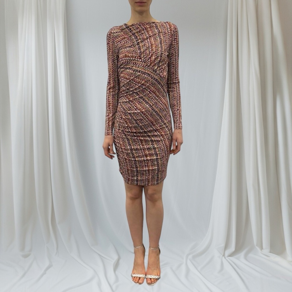 GILNER FARRAR Haisley Long Sleeve Bodycon Dress in Venetian Multi Size XS